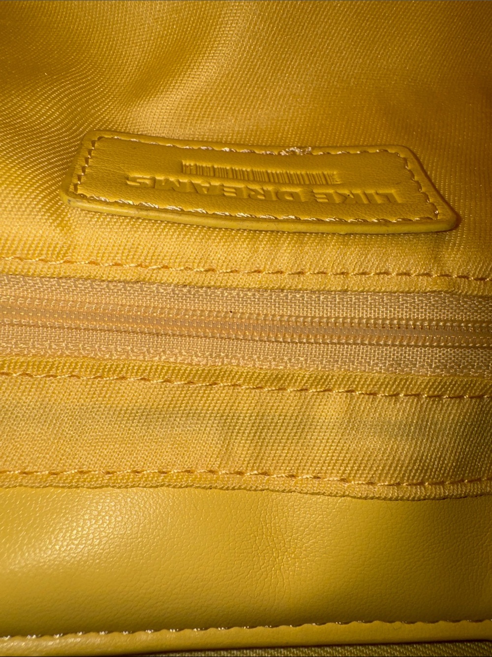 Quilted Yellow Crossbody Bag with Adjustable Strap — Womens - Picture 4 of 5